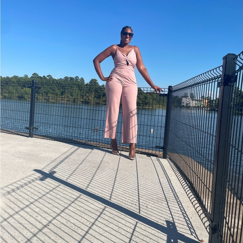 Pink Spaghetti Strap Jumpsuit